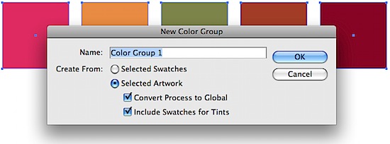 I am using the default settings here. Convert Process to Global does not need to be checked but is clever to do whenever you are making Color Groups.